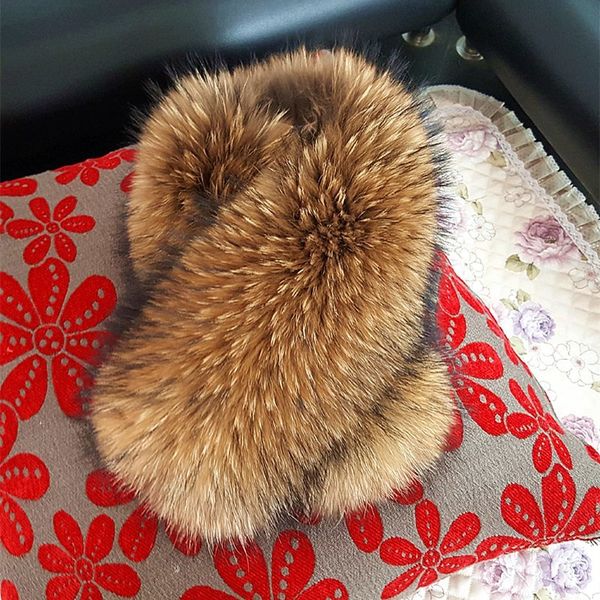 

natural raccoon real skin scarf downcoat collar hat size can be custom-made, Blue;gray