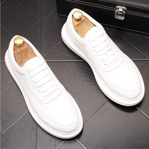 

see mode will white of casual men genuine leather laces breathable platform zapatos hombre shoes jeco, Black