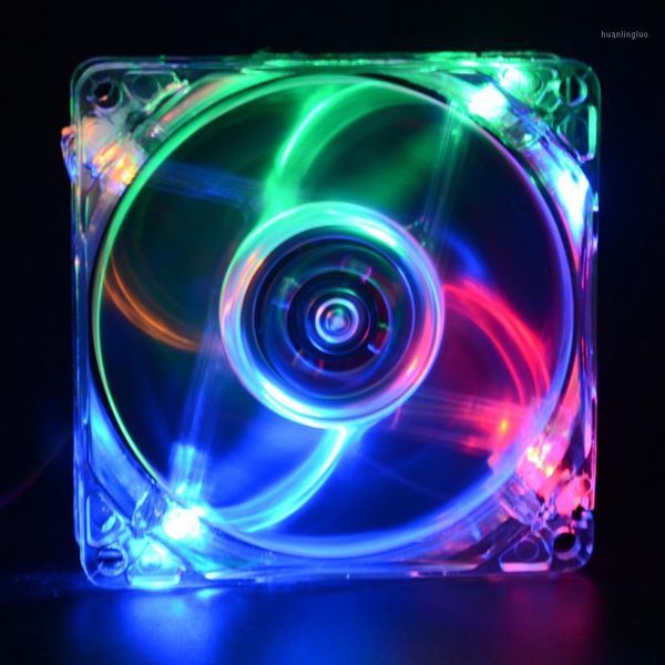 

fans & coolings 8cm led light low noise computer host case dual d type 4 pin interface cooling accessory1