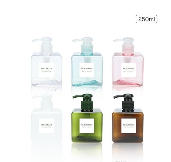 

250ml petg pump square lotion bottles shower gel hand sanitizer bottle cosmetic sub-packing plast jllkmu lucky2005