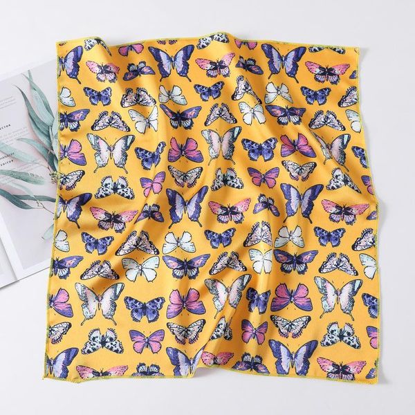 

scarves 50*50 cm small square scarf women fashion butterfly silk ladies handkerchief neck bag head wrap shawls, Blue;gray