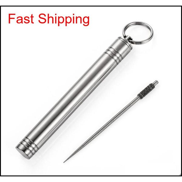 

wholesale european-style metal toothpick holder and key chain environmental ultra-light portable key chain to qylmxo nana_shop, Silver