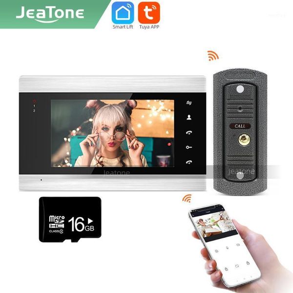 

jeatone tuya smart 7 inch wifi video intercoms for home indoor monitor support sd card motion detection remote control ship ru1