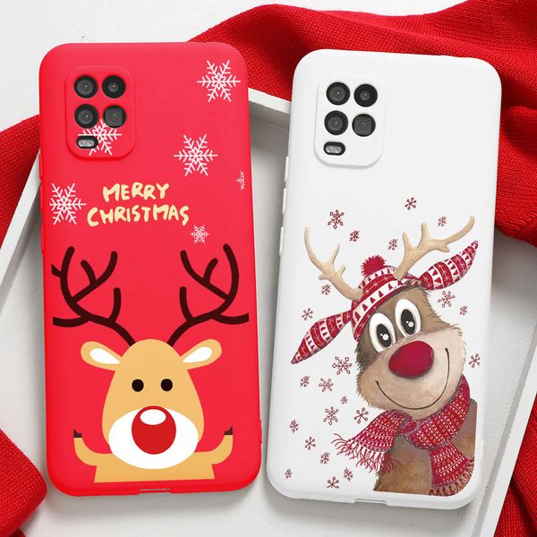 

christmas cartoon elk case for xiaomi redmi 9s 8t 8 7 5 9a mi 10t note 10 9 se a3 lite 9t poco f2 pro x3 nfc coque gifts