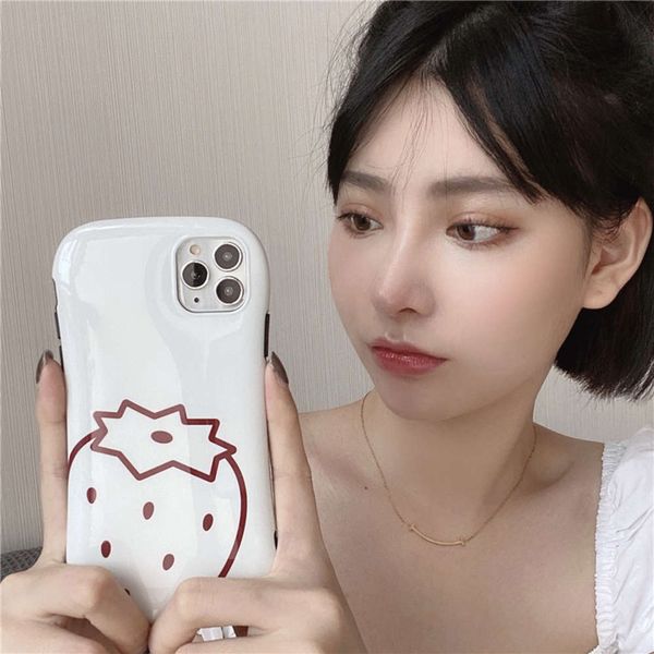 

wind simple lovely strawberry 11pro 8plusxs mobile phone case 12 pro max small waist 12mini xr / se2 couple men all inclusive fall