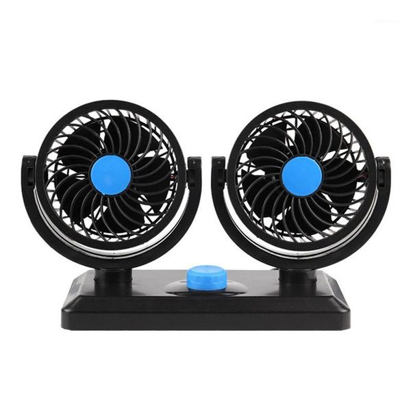 

car fan with cigarette lighter 12v dual head car cooling oscillating dashboard ventilation air fan summer a41