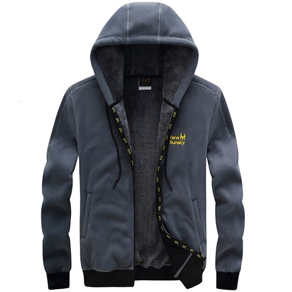 

winter outdoor hiking sports warm fleece hooded jacket men riding climbing thick windproof fleece coat plus velvet cardigan q1211, Black;brown