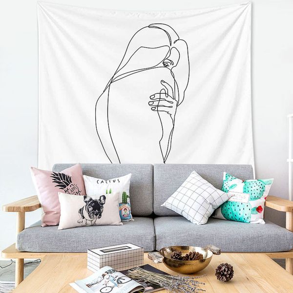 

simple lines tapestry wall hanging aesthetic trippy hippie tapestries beach towel shawl throw sheet home room decor