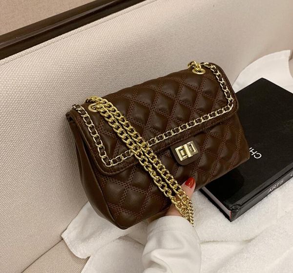 

zz women's bags 2021 new rhombic leather pattern chain bag handbag single shoulder messenger crossbody bags wallet totes #2067