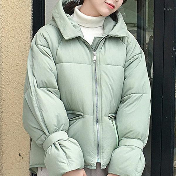 

loose thick women jacket winter coat new bf style solid color warm women parkas fashion hooded winter clothes cdr24011, Black