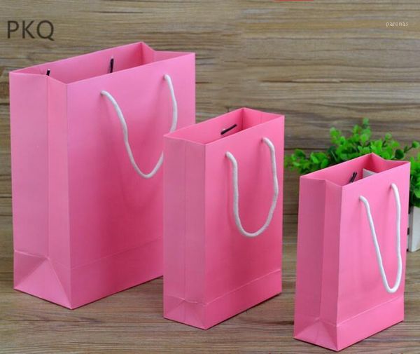 

gift wrap pink paper bag with handle wedding birthday christmas packaging shopping bags handle1