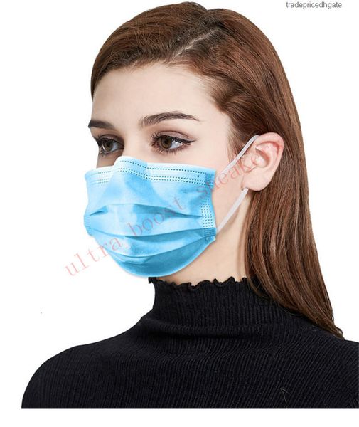 

blue non-woven sanitary disposable pink 3-layer mouth face masks pm2.5 dustproof health protection