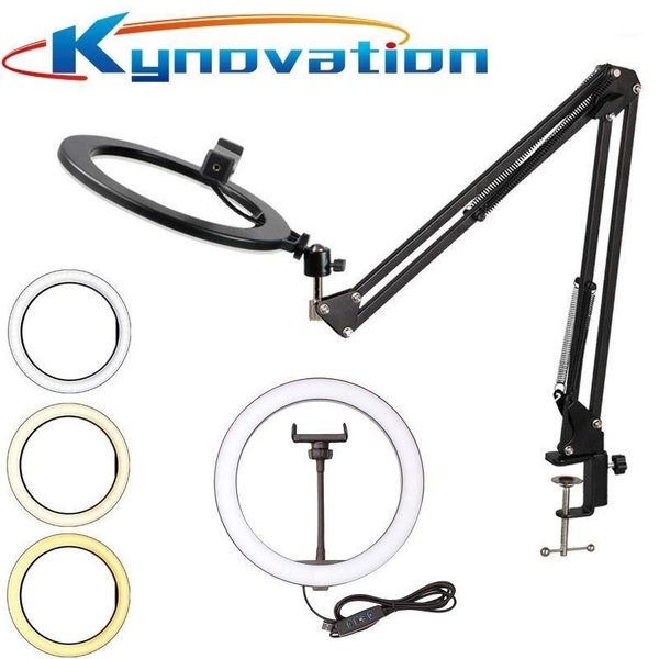 

flash heads led ring light 26cm 3color level 10 pography lighting phone video tiktok with long arm holder1