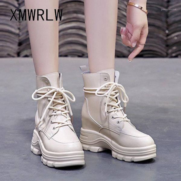 

boots xmwrlw fashion high heels ankle for women 2021 spring autumn pu leather woman rubber sole ladies shoes boot1, Black