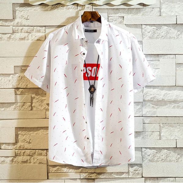 

men clothes 2020 summer shirts casual short sleeve beach blouse loose printed formal shirts men streetwear hawaiian shirt1, White;black
