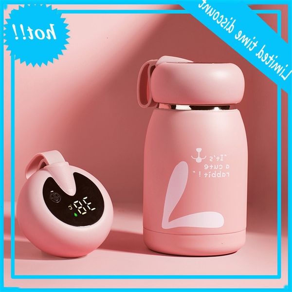 

intelligent mini thermos temperature change 304 stainless steel cute creative cartoon water cup gift