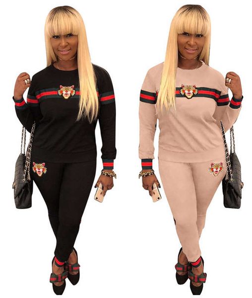 

bb0005 rib tiger head leisure sports suit, Gray