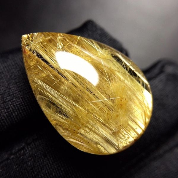 

of natural certificate gold rutilated quartz rich pendant 26*18*9.7mm drop crystal water fashion necklace jewelry aaaaaaaa cadu, Silver