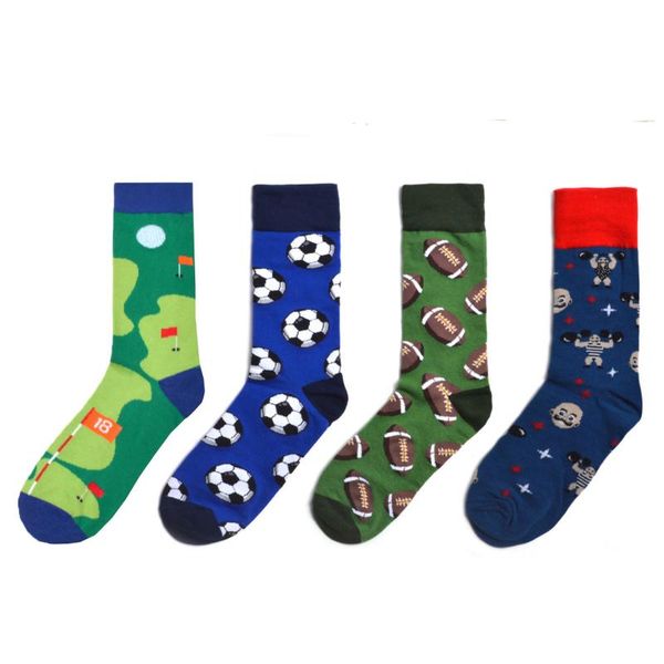 

men's socks style casual personality medium tube cotton, Black