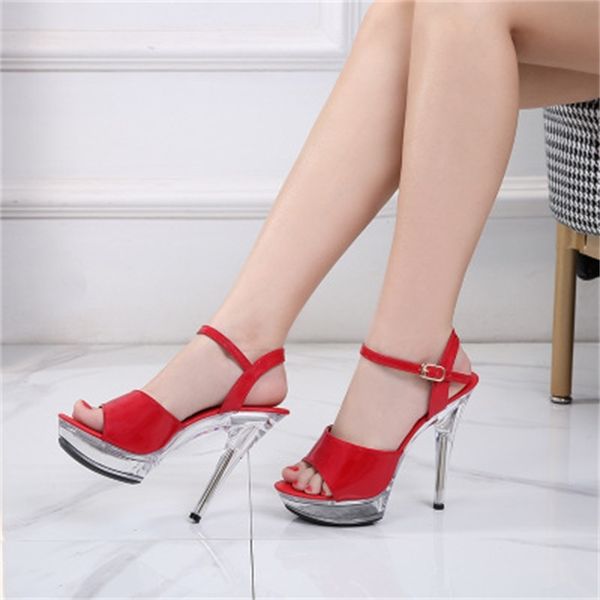 

summer drag woman queen 13-15 centers from platform for the high leaves of ladies sandals women's wedding shoes foot, Black