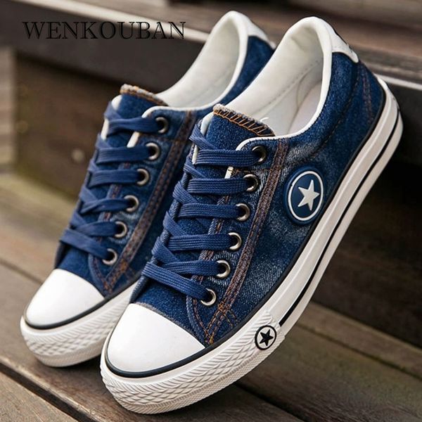 

canvas shoes men vulcanize shoes ale denim sneakers summer lace up trainers men casual shoes lace up flats tenis masculino y200801, Black