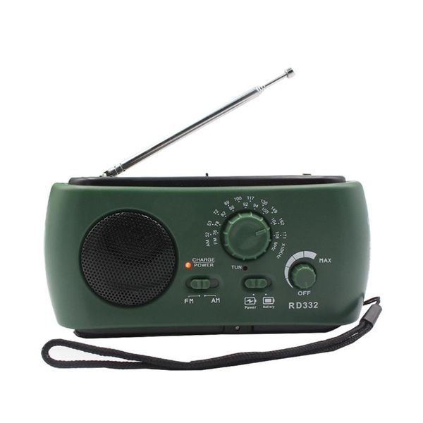 

radio receiver multifunction am / fm dynamo solar radio powerful crank generator charger green