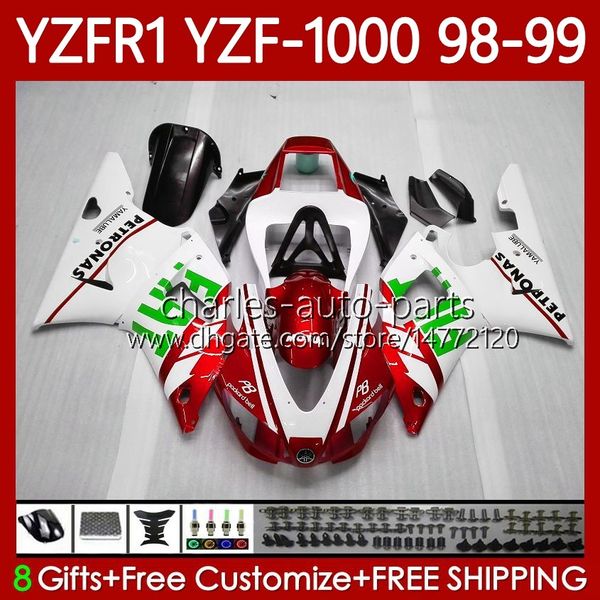 Kit de corpo OEM para Yamaha YZF-1000 YZF-R1 YZF Metal Vermelho 1000 CC R1 1998 1999 2000 2001 Bodywork 82NO.125 YZF R1 1000CC 98-01 YZF1000 YZFR1 98 99 00 01 Motocicleta