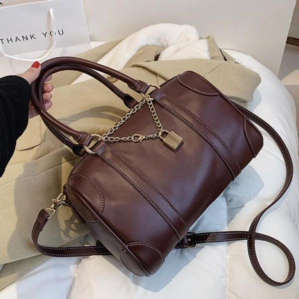 

cross body elegant female tote boston bag 2021 high-quality pu leather women's designer handbag high capacity shoulder messenger