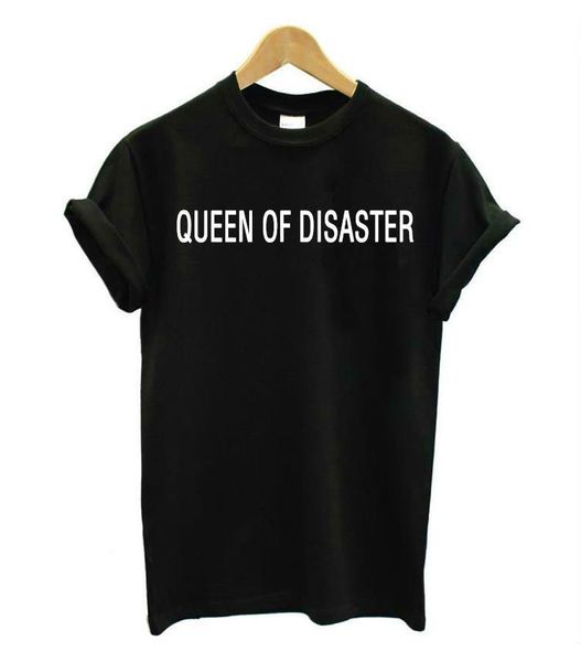 

queen of disaster letters print women tshirt cotton casual funny t shirt for lady tee hipster drop ship z-839, White