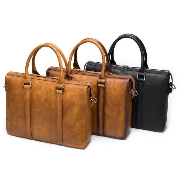 

briefcases men briefcase genuine leather lapbag holder cowhide messenger male cow