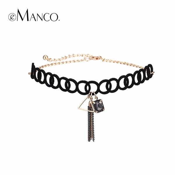

emanco trendy chic charm chokers necklaces for women statement geometric pendants necklace brand fashion jewelry summer y200323, Silver