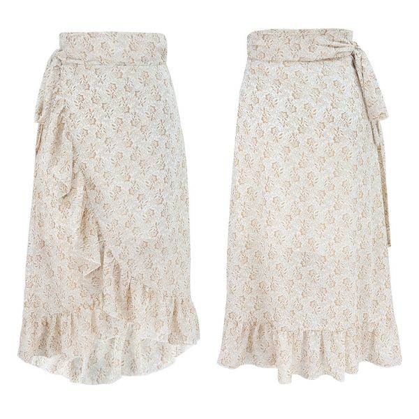 

vintage chiffon midi skirts womens 2020 summer floral print high waist pleated skirt women fashion boho pink bandage skirt q1209, Black