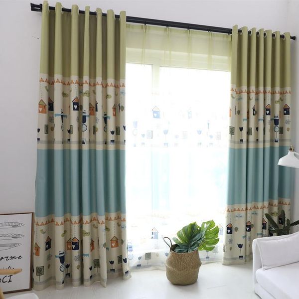 

curtain & drapes cartoon digital print children's blue bat curtains for living dining room bedroom.