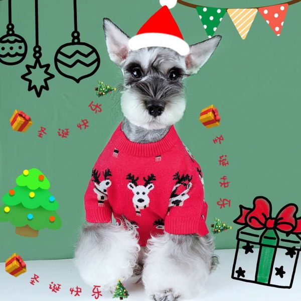 

20 year dog cat fadou chenery teddy winter thickened new year's knitted sweater