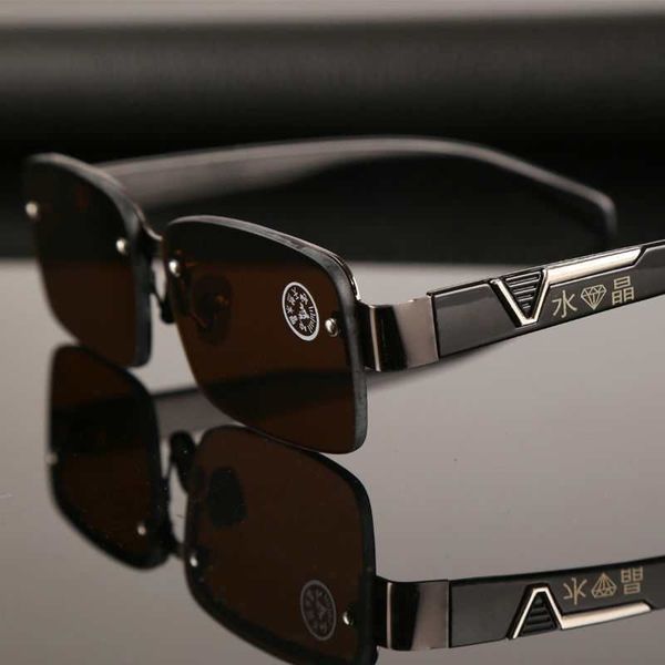 

natural crystal men's sunglasses, driving, fishing glasses, 2020 frames, tiktok, red driver's mirror