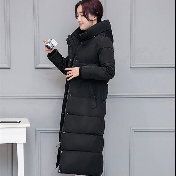 

hiver nouveau dames doudoune coton veste mode Ã capuche long manteau veste 201214, Black