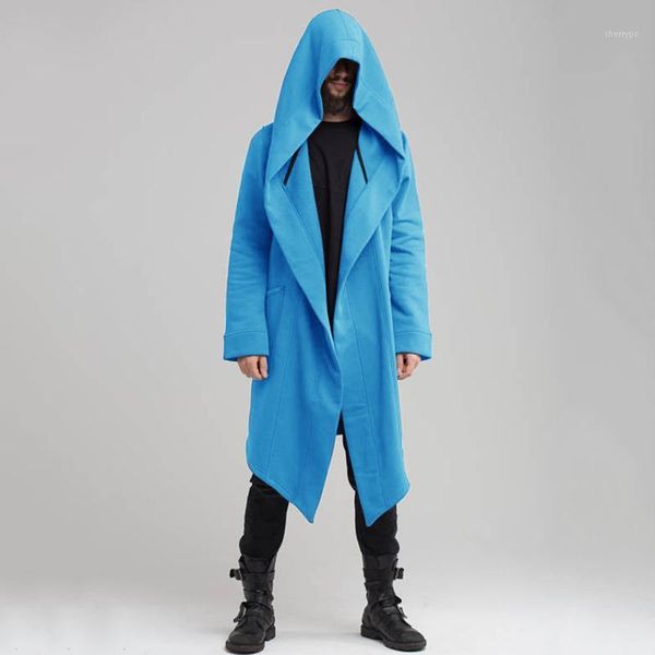 

steampunk cape cloak men autumn long sleeve jacket men's windbreaker long hooded cardigan trench coat x92131, Black;brown