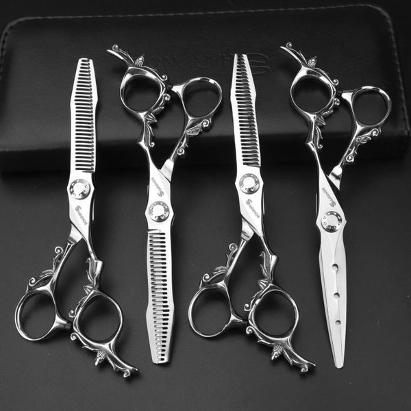

hair scissors 6 inch hairdressing professional tools salon 440c thinning custom logo wear-resistant