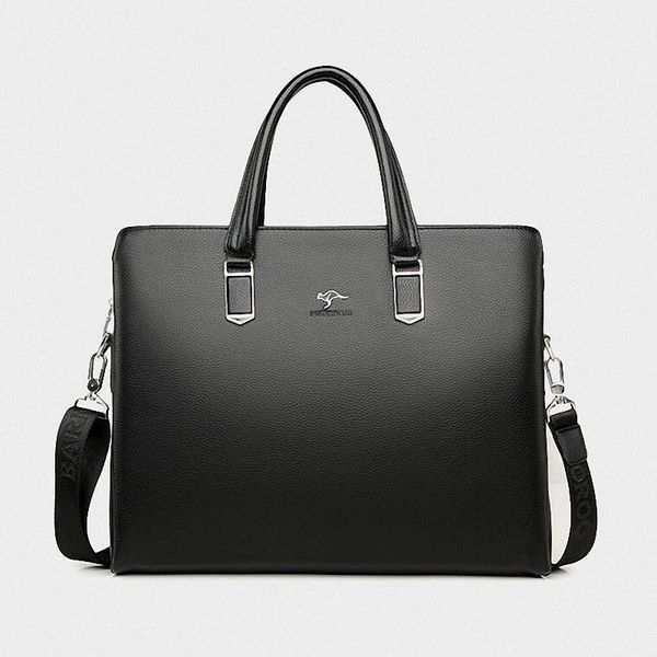 

men pu leather black briefcase business handbag messenger bags male vintage shoulder bag men's large laptravel bags li-28501