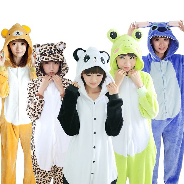 Kigucos все в одной зимней теплым пижаме мультфильм единорогов oneies One piece pijama с капюшоном с капюшоном kuguri животных пижама для женщин Y200708