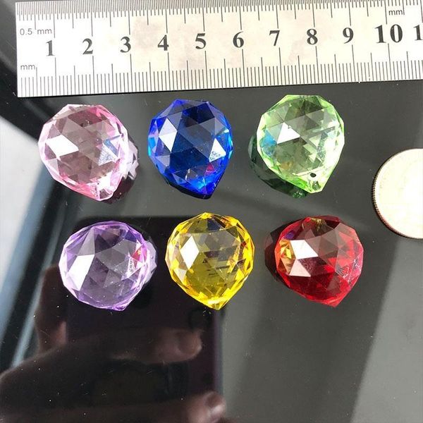 6pcs Rainbow Color Crystal Crystalier Ball Prism Suncatcher Crystal Lighting Ball Parts Decor 20mm Diy Spacer Choffers H Jllicv