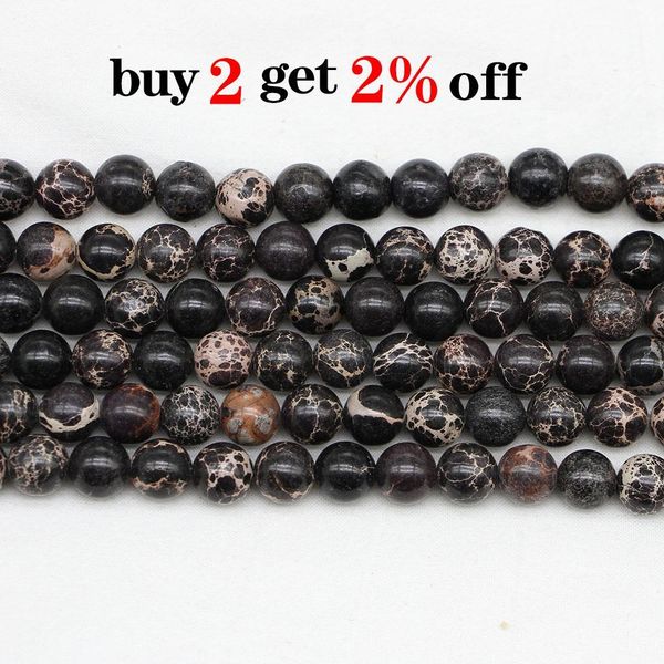 

4 6 8 10 12 mm natural stone black sea sent turquoises jaspers loose spacer beads for jewelry making findings diy bracelet h jllaol