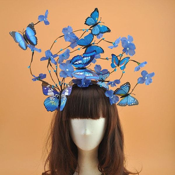 

hair clips & barrettes custom headwear branches butterfly flower decoration stage walk show hoop, Golden;silver