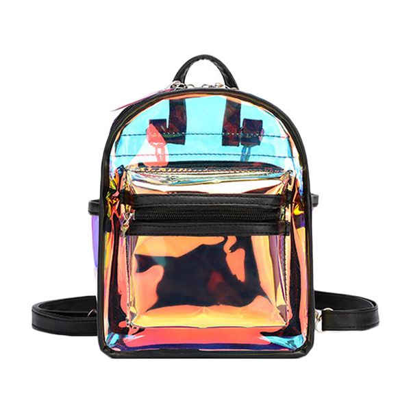 

fashion backpack waterproof transparent casual shoulder crossbody laser pvc cute for teenage girls holographic backpack