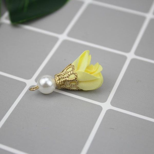 

40 шт. шифон ткань жемчужный цветок кисточек ювелирные изделия diy craft поставки бахрома браслет ожерелье серьги аксессуары мини кисточек h