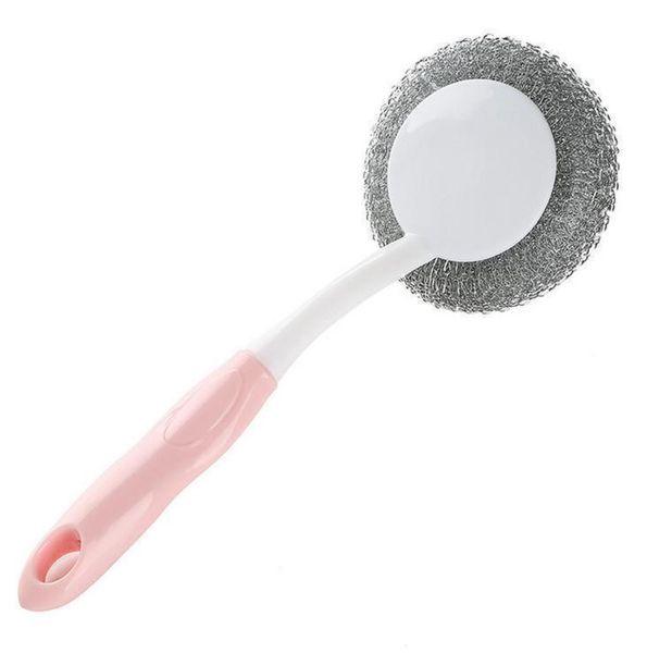 

creative long handle steel ball brush to oil wash pot brush dish brush kitchen washable cleaning h jllcic