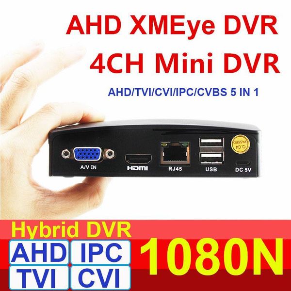 

kits 1080p ahd-n super mini dvr 4channel cctv ahd hybrid nvr 4 in1 video recorder for ip cvi tvi analog cameras1, Black;white