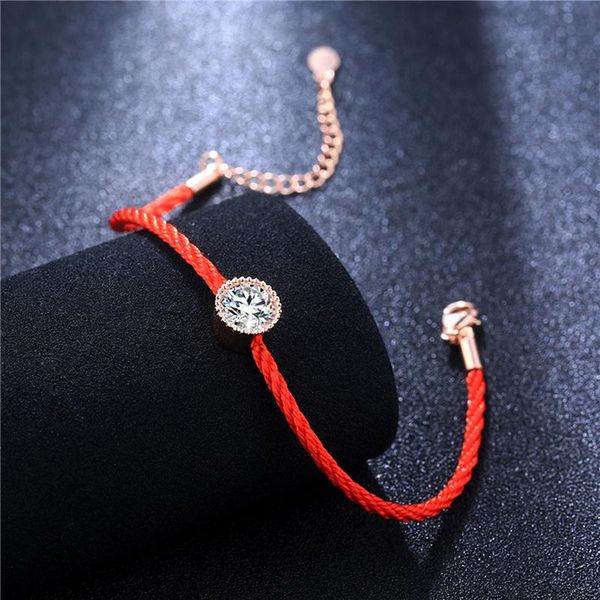 

2021 fashion crystals charm bracelets thin red thread string rope bracelets for women jewelry gift hot, Black