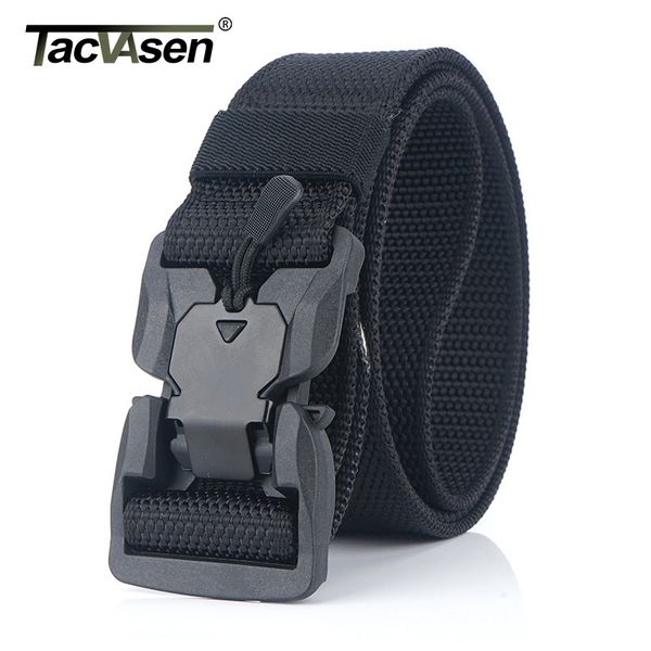 

tacvasen nylon belt men army tactical belt airsoft military combat belts quick release heavy duty molle system waistband gear y200520, Black;brown