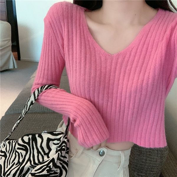 

new v-neck sweater for women in fall / winter 2020, White;black